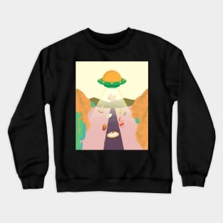 Spaceship in desert Crewneck Sweatshirt